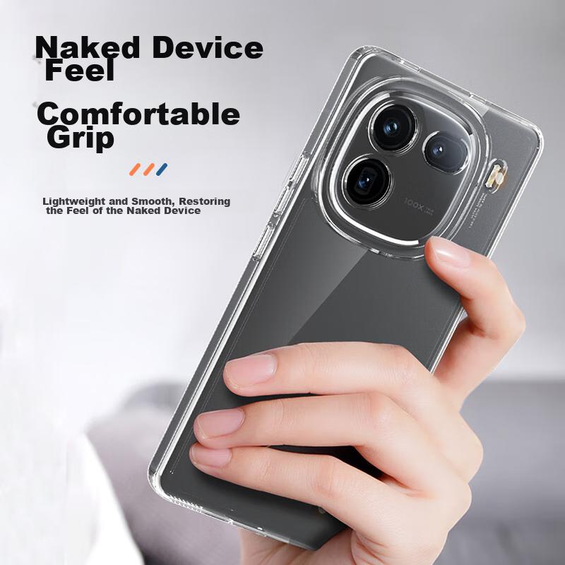 HotFire Phone Case for IQOO12Pro, Vivo IQOO12Pro Protective Cover, Shockproof Silicone Upgraded Lens, Personalized Full Coverage Frame - Transparent