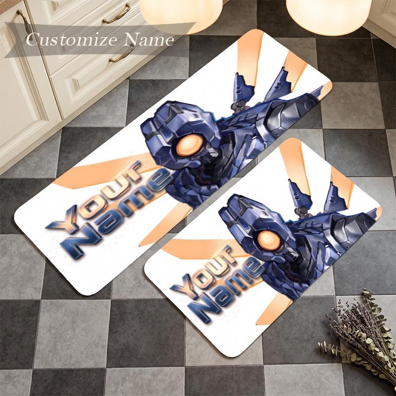 Ultrakill (19) Custom Name Flannel Mat Anti-Slip Kitchen Floor Rug for Home Kitchen Decor Gift
