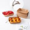100pcs/lot Boat Shaped Packing Boxes Disposable Kraft Paper Packing Case Tray Snack Food Packing