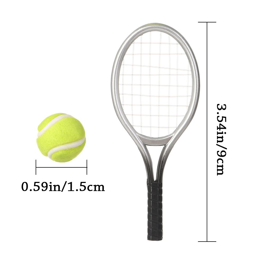 Accessory Miniature Tennis Racket Mini Tennis Racket&Ball Sport Tennis Model Doll House Tennis