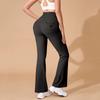 Women's Yoga Tight Pants Outdoor Sports Fitness Flared Pants With Pocket Crowns