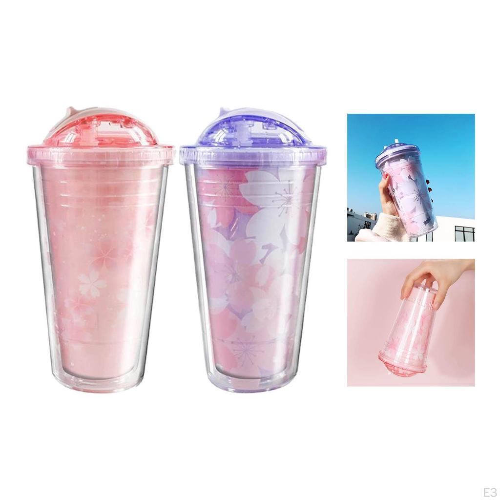 Cups, with Lids and Straw Insulated BPA Reusable Tumbler Cup, Mug for Milk Travel Drinking Boys