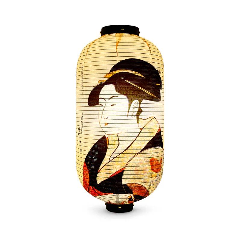 Japanese Style Geisha Pattern Lantern Waterproof Cloth Ukiyo-e Cuisine Restaurant Izakaya Decor Lantern Festival Party Decor