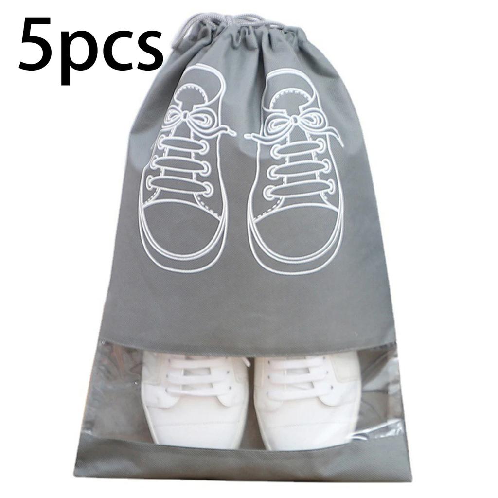 2/5/10 Shoes Storage Bag Closet Organizer Non Woven Travel Portable Bag Waterproof Pocket Clothing Classified Draw Hanging Bag