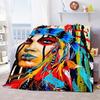 Indian Hunter Indigenous Culture Blanket Lightweight Cozy Soft Warm Flannel Throw Blanket Quilt Bedspread for Sofa Bed Home Gift