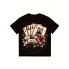 Men's T-Shirt Black Four Aces Playing Cards Dice Flower Jazz Calf Print Casual Streetwear Fashion Top