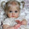 NPK 22in Baby Doll Girl White Dress Reborn Princess Soft Full Body Vinyl Silicone Bath Doll