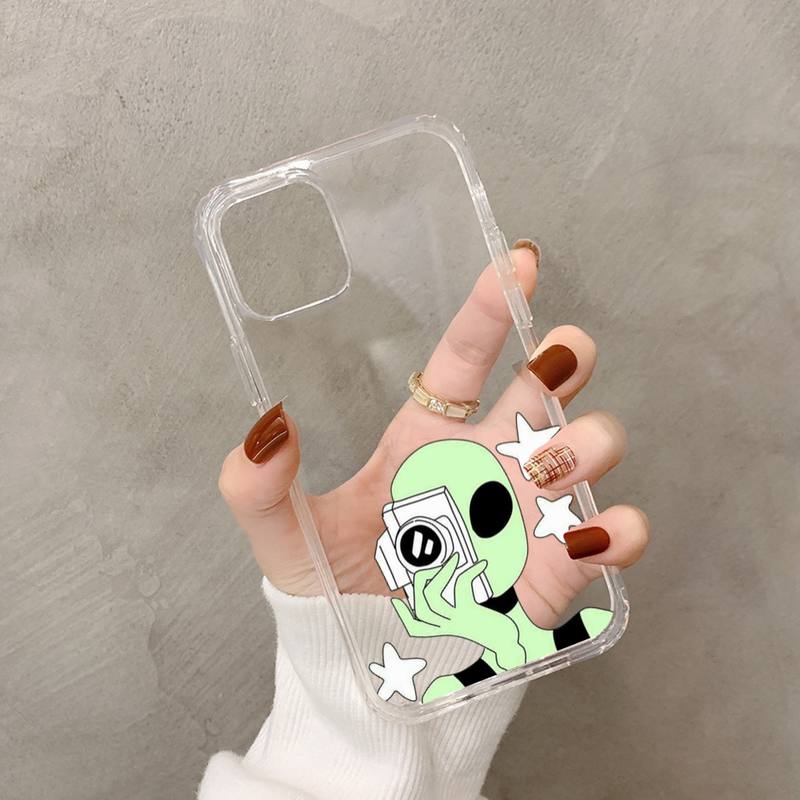 Aesthetics Cartoon alien space Phone Case for IPhone 18 11 12 13 mini pro XS MAX 8 7 6 6S Plus X 5S SE 2020 XR case