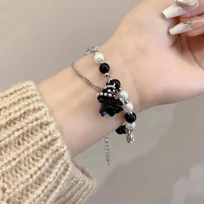 Chic Blue Beaded Bracelet For Couples Copper Material With Finish Plated