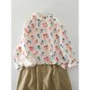 Весенняя цветная принтованная маленькая свежая рубашка с длинными рукавами для женщин, свободная, большого размера, универсальная рубашка для похудения, блузки и рубашки
