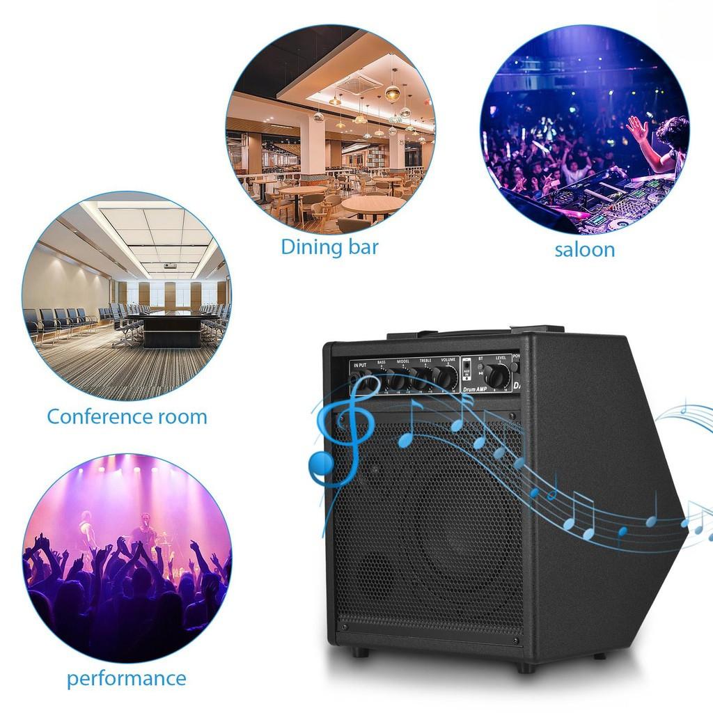 25 Вт Домашняя практика Репетиции Электробарабаны Клавишные Деревянные гитары Усилитель Портативный Электронный барабан Динамик