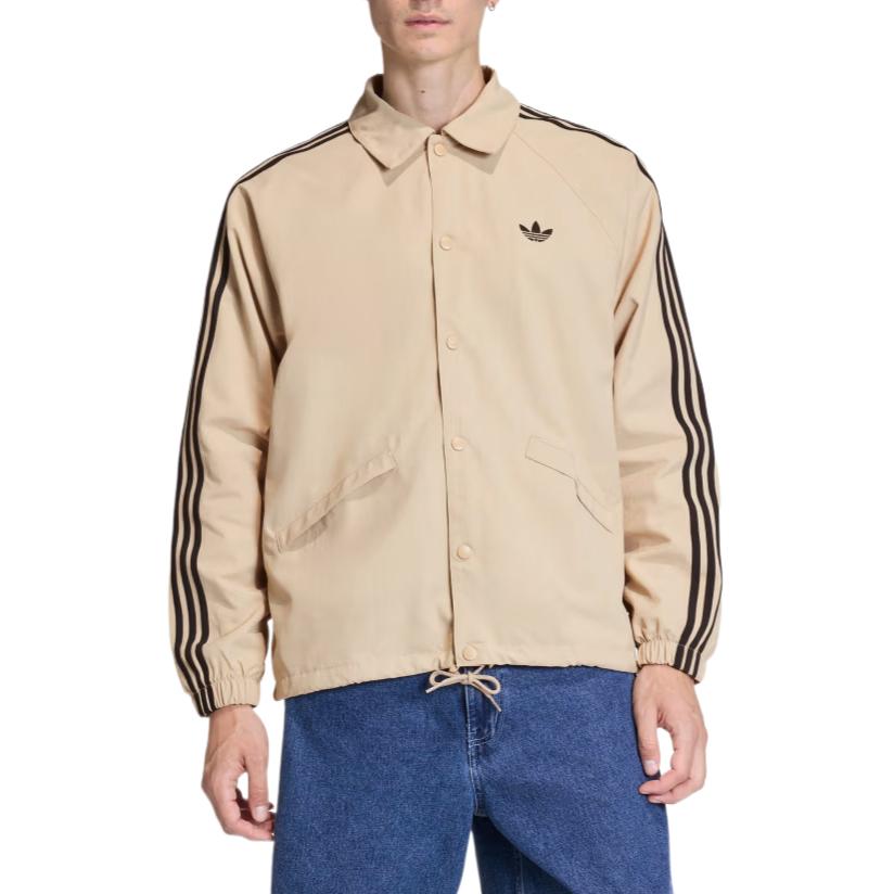adidas Оригиналы Adicolor Однотонная Свободная На Пуговицах Куртка с Длинным Рукавом Мужские Куртки KE3597