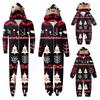 Christmas Print Family Matching Hooded Long Sleeved Zippered Jumpsuit Set