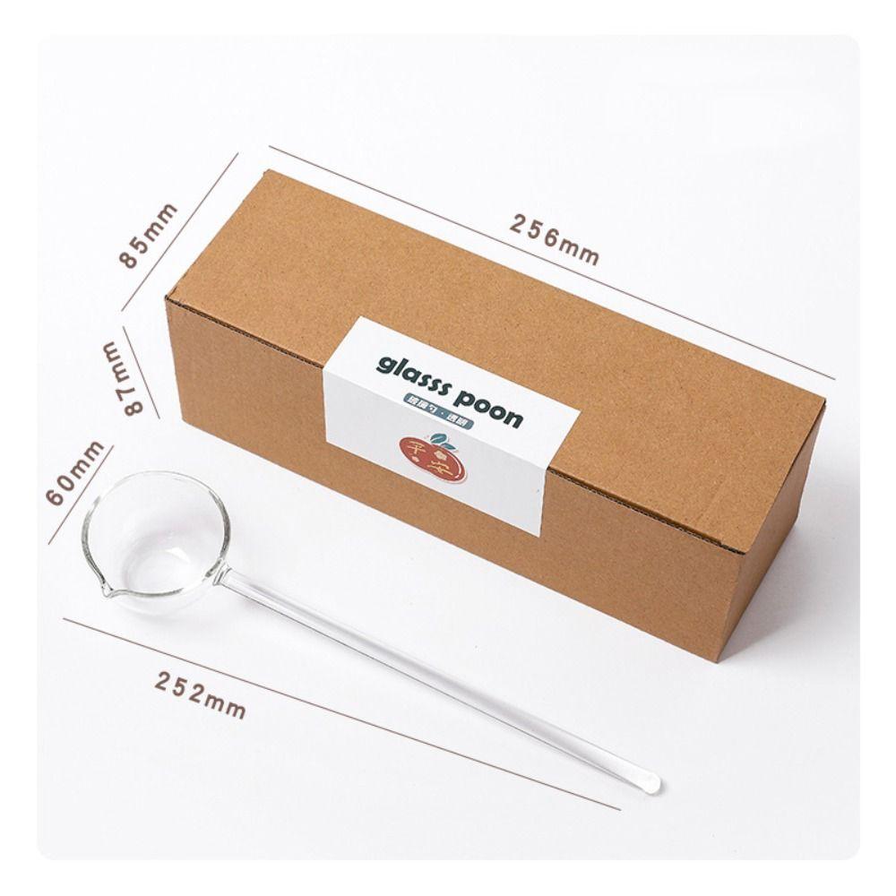 Kitchen Colorful High Temperature Resistant Stirring Spoons Long Handle Coffee Scoops Glass Spoon