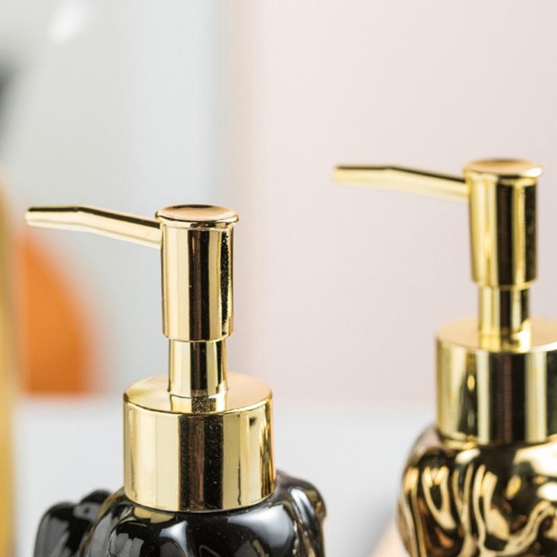 Керамическая бутылочка для лосьона, дозатор для мыла для дома, ударопрочная конструкция, держатель для контейнера с жидкостью для домашней ванной комнаты