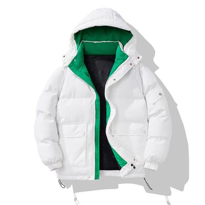 Зимняя новая тенденция мужская одежда с капюшоном на хлопковой подкладке молодежное повседневное свободное утолщенное однотонное пальто