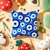Eye Evil Blue Cushion Cover Soft Short Plush DoubleSided Printing Home Decor Machine Washable Pillow Case Gift
