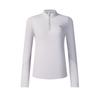 Fitted Stand Collar Half-Zip Knit Long Sleeve T-Shirt Women Tops Light-Purple A11W511202FPU