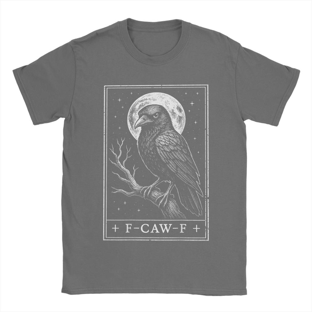 Oversized T Shirt F-CAW-F Crow Tarot Card Funny Halloween Cotton T Shirts  Trending Tee Shirt Summer Print Short Sleeve Tees