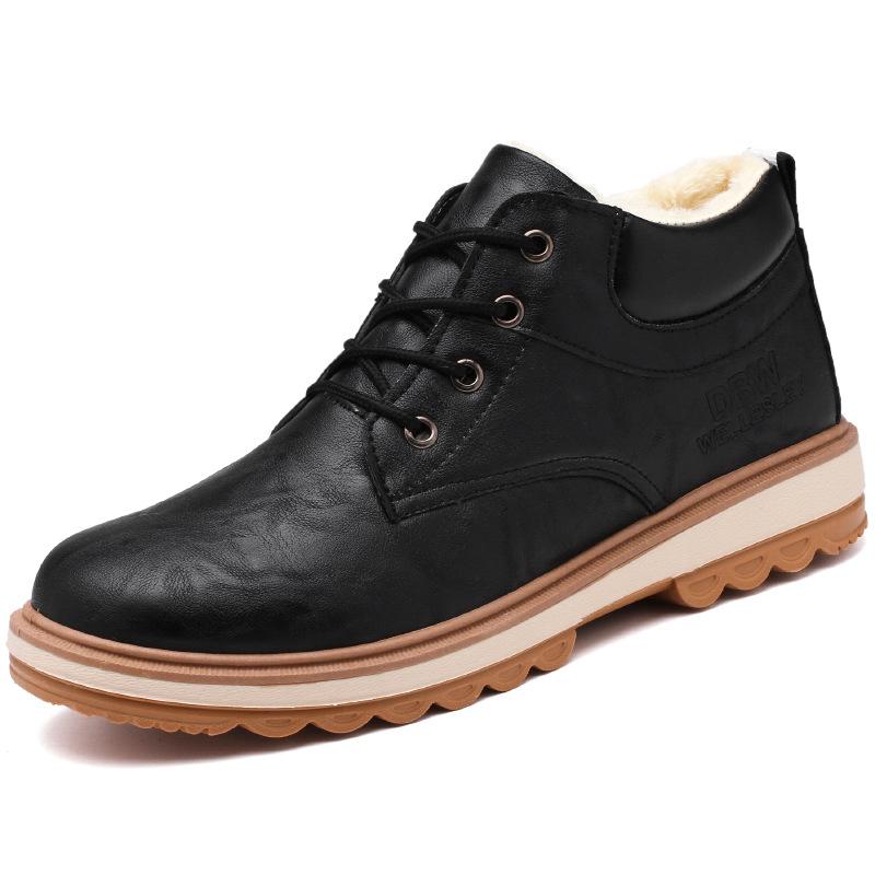 Модные ботинки, мужская модная обувь, мужская обувь, высокие мужские ботинки средней высоты в британском стиле, зимние ботинки из хлопка и бархата54