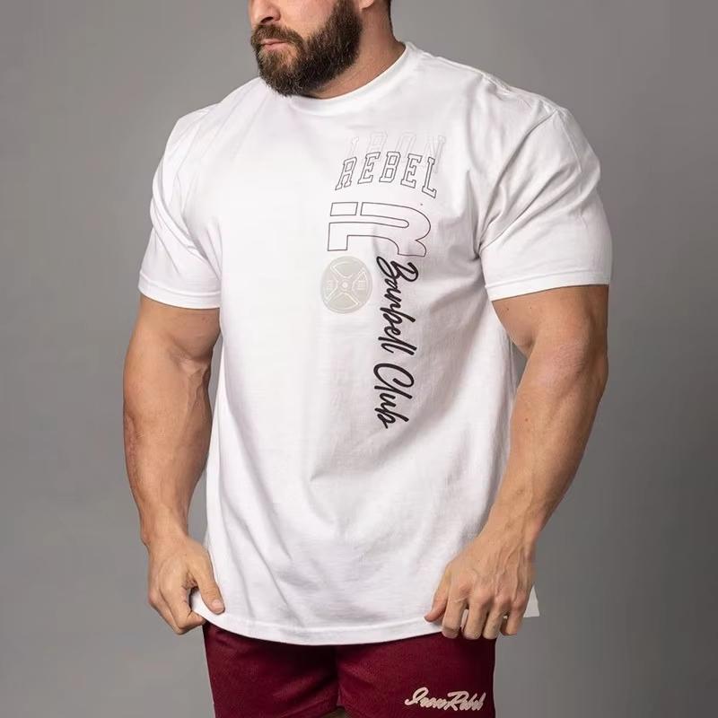 2026 Summer Gym Ir Sports Tshirt Unisex Spring Summer Loose Short Sleeve Large Size Fitness Clothes Cotton Casual Short Sleeve