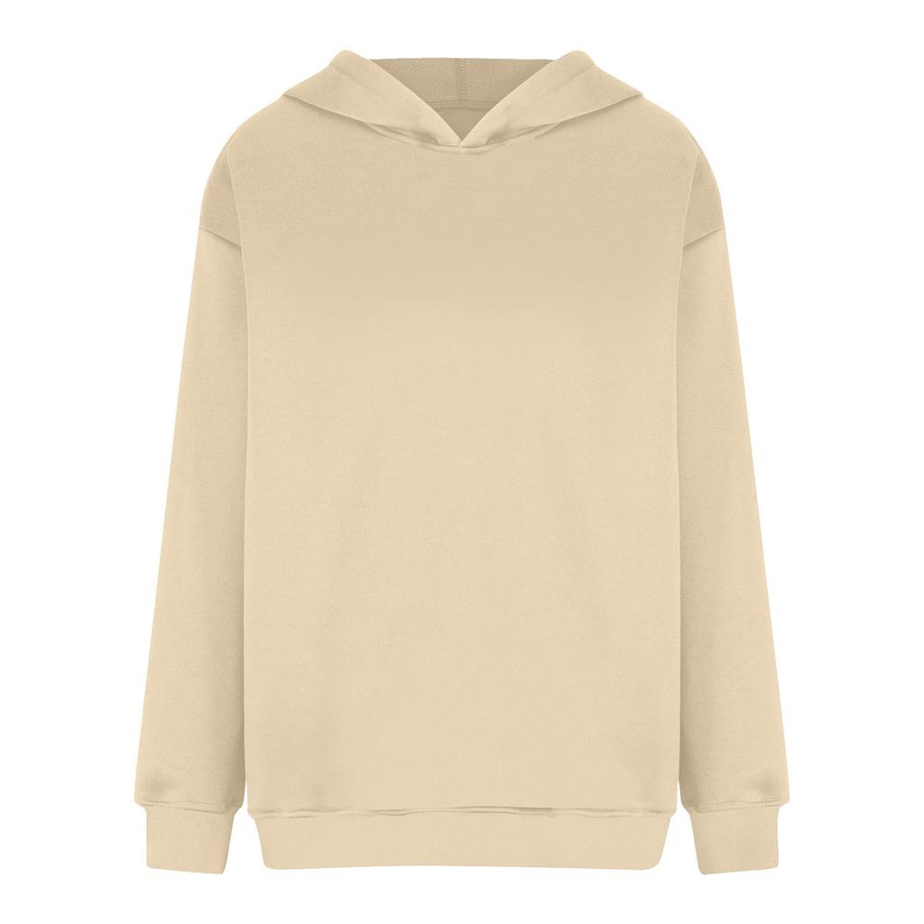 Женские повседневные модные однотонные пуловеры с длинными рукавами, толстовки с капюшоном