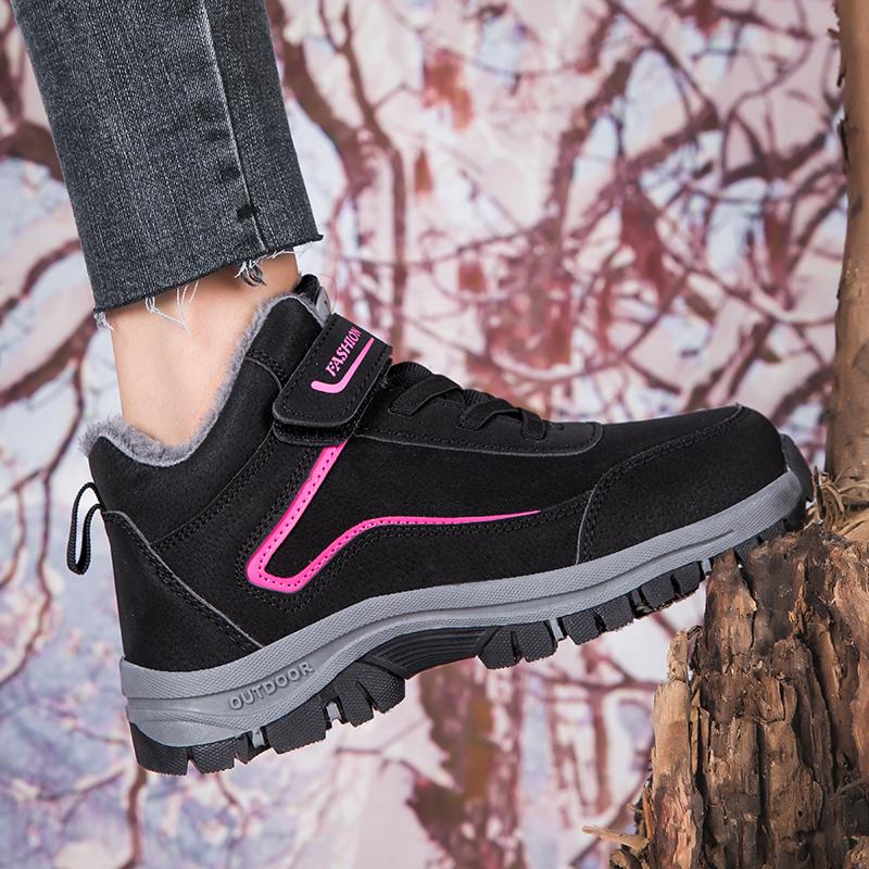 Мужские зимние кроссовки, новые высококачественные короткие кроссовки с нескользящей толстой подошвой, рабочая обувь из хлопка для ходьбы для женщин