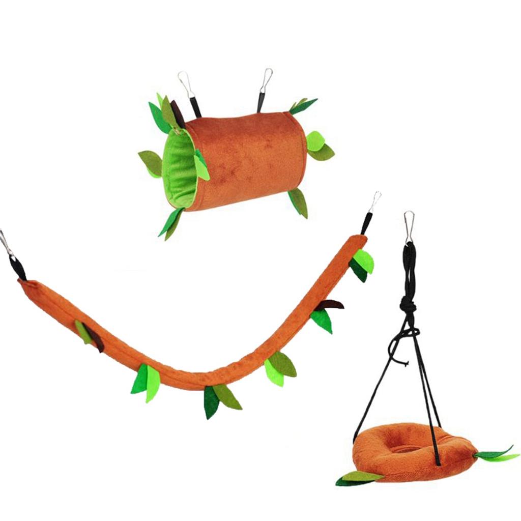 Животные Морская свинка Подвесная теплая двухъярусная кровать-хижина Мягкий попугай Гамак Кровать для хомяка Клетка Веревка Качели для домашних животных