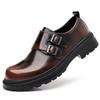 Модная британская обувь из коровьей кожи на платформе с металлической пряжкой, кожаная обувь для мужчин, дизайнерская обувь для свадьбы с мягкой подошвой, модная деловая обувь для мужчин