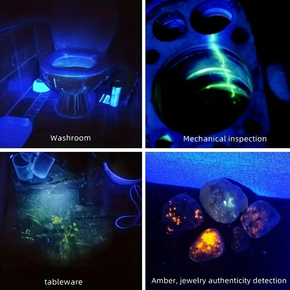 Перезаряжаемый УФ-фонарик UV395NM Зуммируемый фонарь 3 режима Кемпинговые ультрафиолетовые фонарики для меток домашних животных Флуоресцентная детекция