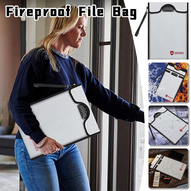 Waterproof Fireproof Document Bag with Zipper Combination Lock Portable Bag Notebook Computer Faraday Bags For Phones & Key Fobs