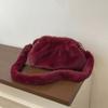 Lightweight Furry Pleated Shoulder Bag Large Capacity Mink Fur Wrinkle Handbag  Girls