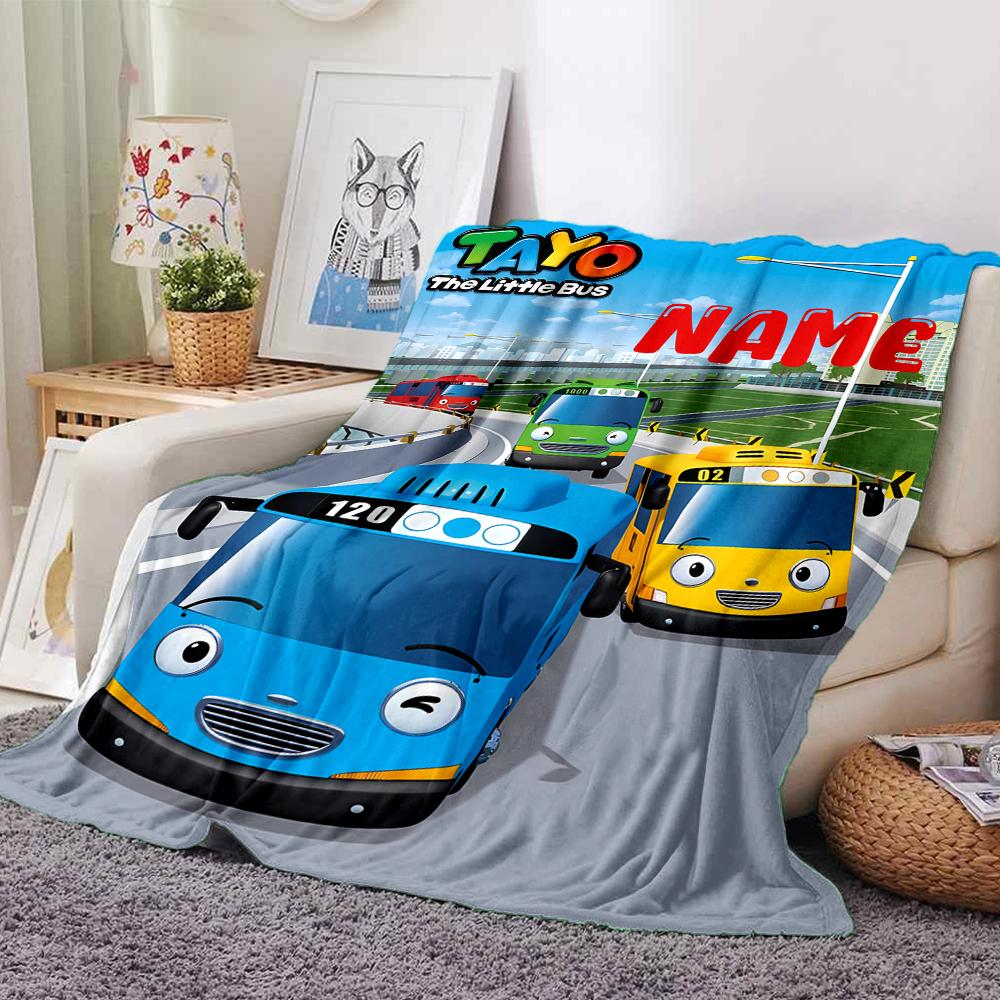 Custom Name Tayo'S Rainbow Friends Party Blanket For Couch Bed Plush Cozy Fuzzy Blanket Super Soft Warm Blankets For Fall And Winter 091648