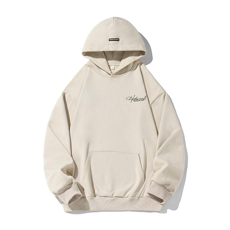 Heavyweight 400GSM American Embroidery Hoodie for Men Women Spring New Trend Unisex Couple Oversized Sweatshirt Fleece Jacket