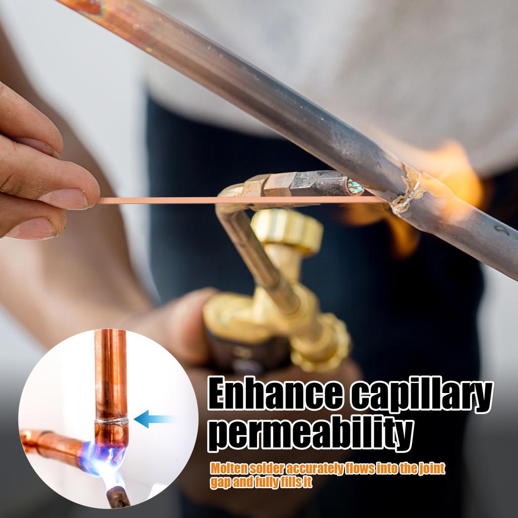 20/50 Pcs Silver Phosphor Copper Brazing Rod Flat Welding Stick BCuP-5 Brazing Rod Flat Welding Stick for Copper Repair Tools