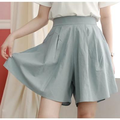 Летние шорты Fat Sister супер больших размеров с высокой талией, женские свободные широкие брюки, женские однотонные универсальные повседневные шорты Tide