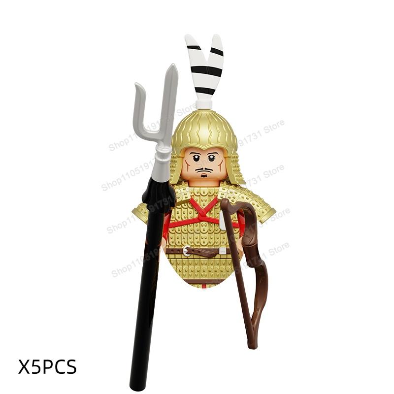 MOC Фигурки Китайских Солдат Строительные Блоки Замок Династии Шанчжоу Династии Цинь Воин Рыцари Армейские Аксессуары Кирпичики Игрушки