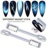 YIKOOLIN 1/2PCS Double-head Nail Magnet Stick Cat Eye Gel Nail 3D Magic Magnetic Nail Art Design Tool Cat Eye Nail Art Tool