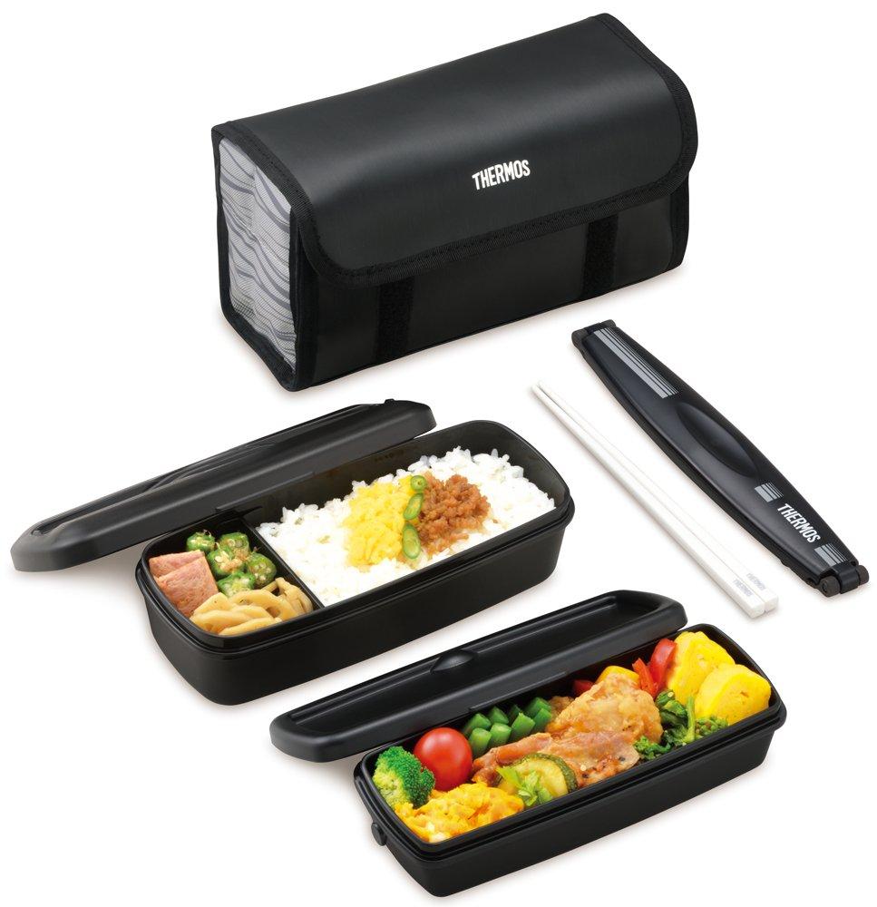 Термос Bento Box 2 Tiers Fresh Lunch Box 900 мл Черный Серый BKGY DJB-905W