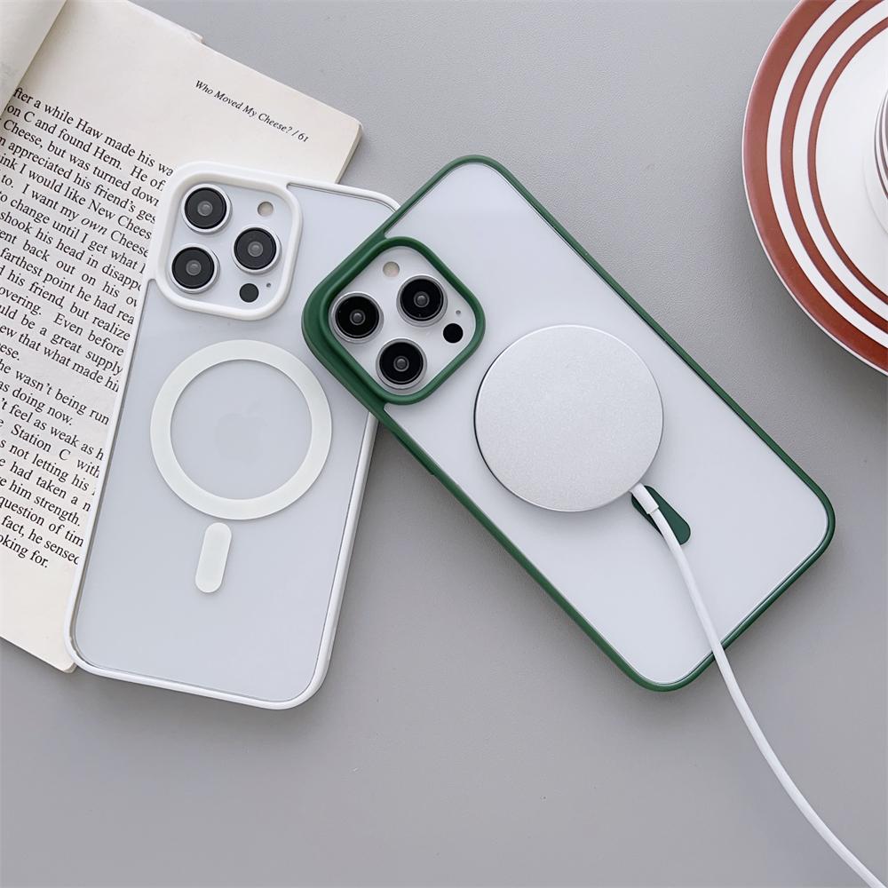 Прозрачный матовый магнитный чехол для беспроводной зарядки Magsafe для Iphone 14 13 12 Mini 11 Pro Max Plus X Xs Xr 7 8 Se Coque