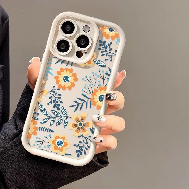 Чехол для телефона iPhone16ProMax с цветами 14 Apple 13 Матовый 12/15 Премиум 11 Мелкие поры