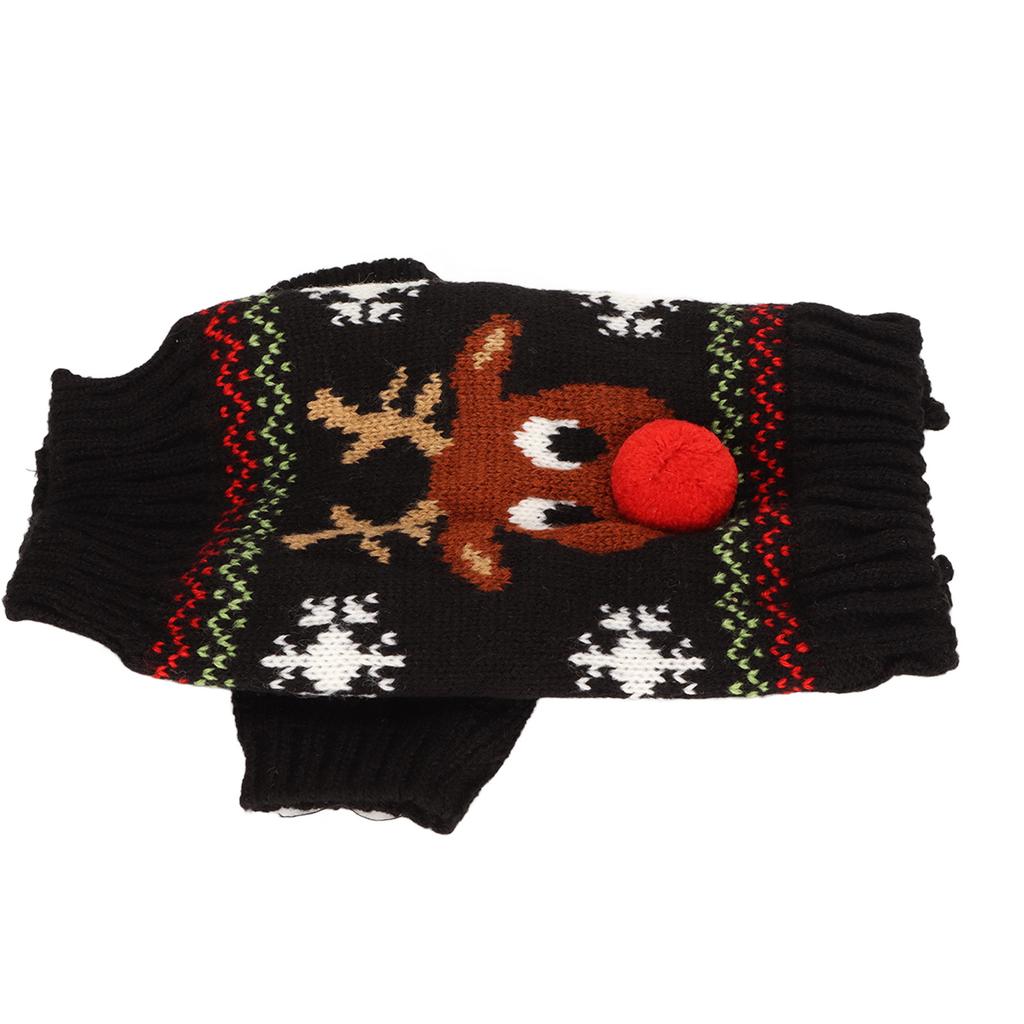 Dog Snow Sweaters Thickening New Year Christmas Dog Holiday Sweaters for Small Medium Dogs XS Black
