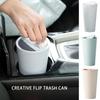 Car Garbage Can Trash Home Office Mini Swing Lid Trash Can Desk Organizer Auto Interior Accessories Storage Box Dust Case