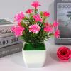 Realistic Faux Lily And Rose Mini Potted Plants With Colorful Blooms For Indoor Use