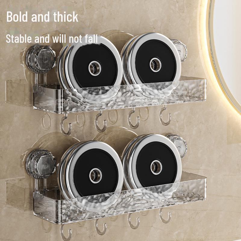 Роскошная полка для ванной комнаты с волнистым узором на присосках — настенное решение для хранения без проколов