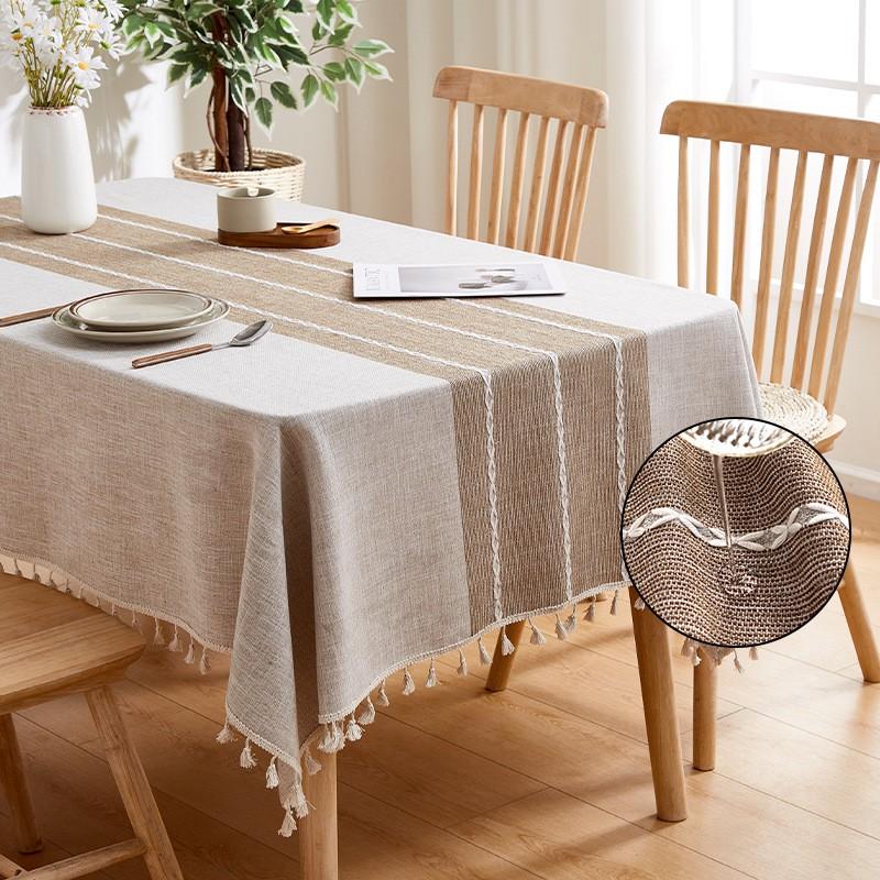 Waterproof Oil-Resistant Washable Tablecloth Cotton Linen Blend Nordic Style Dining Table Cover Kitchen Coffee