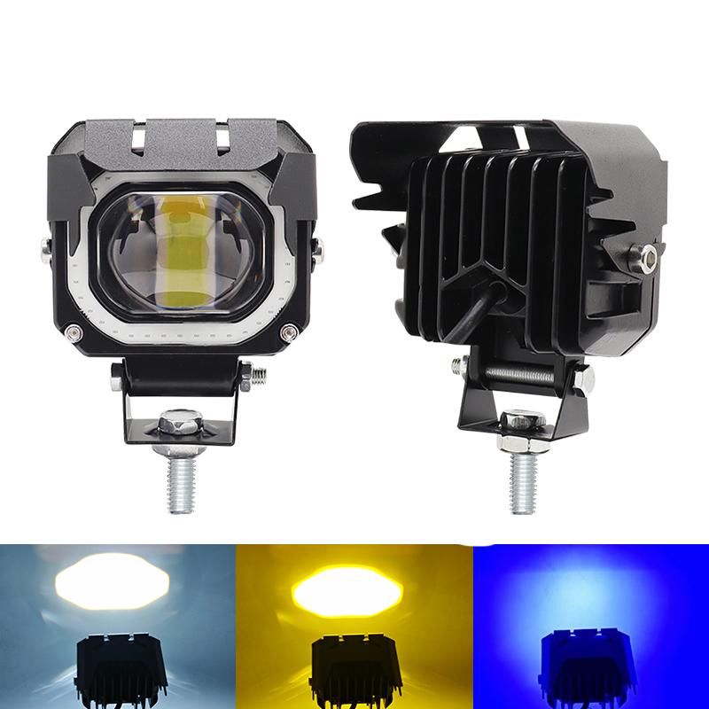 1/2pcs Motorcycle Driving LED Fog Lights 3 Modes Headlight Spotlight Universal Fit for Motorcycle Car Van Camper Pickup Off-road ATV UTV