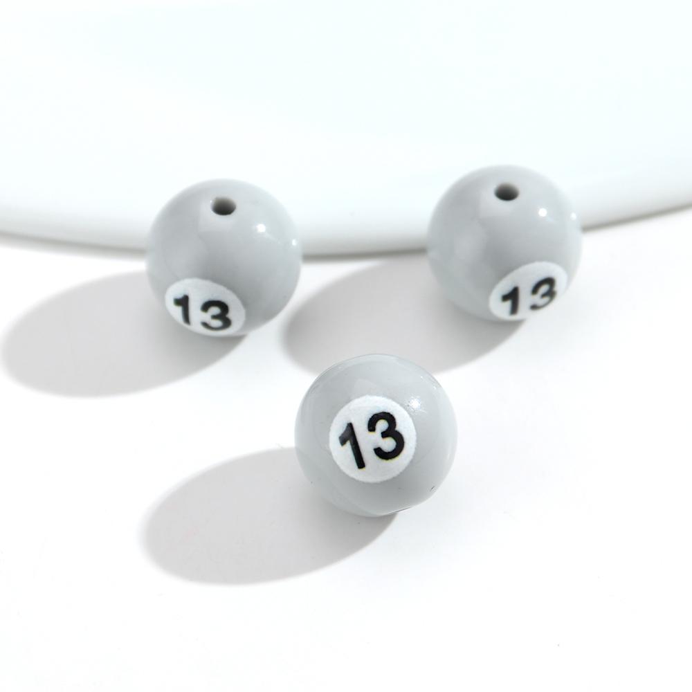 16mm Acrylic Billiard Ball Number Beads, Pool Ball Style Loose Spacer Beads for DIY Bracelet Necklace Jewelry Making Supplies