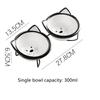 Cute Paw Print Cat Bowl Cartoon Pet Ceramic Bowl Iron Frame Double Bowl Dog Cat Universal High Quality Non-slip Bowl Pet Feeder