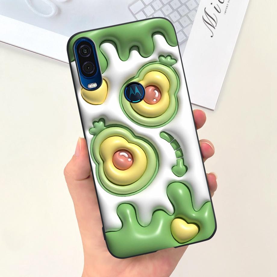 Чехол для телефона Motorola One Vision Задняя крышка Стильный узор Мягкий жидкий силикон ТПУ Чехол Fundas Корпус Motorola One Marco